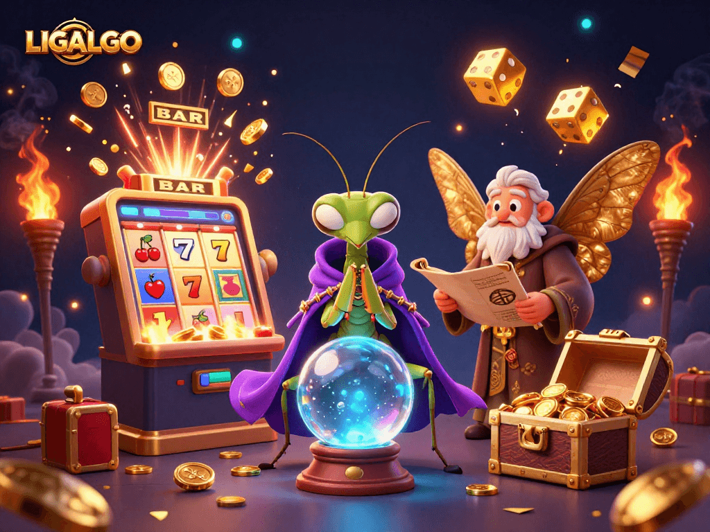 LIGALGO's vibrant 3D casino scene showcases exciting gaming elements and characters immersed in the action.