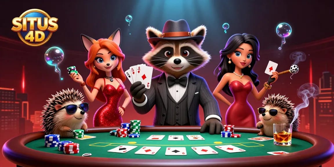 Menggandakan kesenangan di SITUS 4D dengan karakter perjudian kartun 3D bersama dinamika poker dan desain berkualitas tinggi.