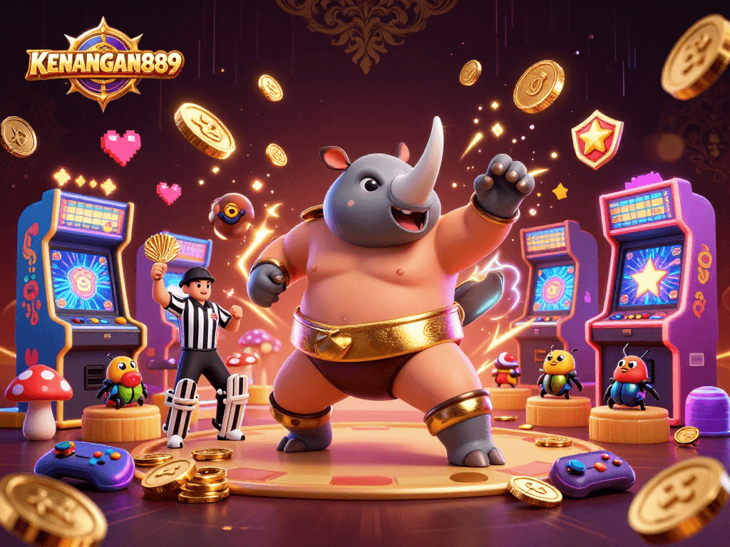 Experience thrilling gameplay with KENANGAN889 as a sumo beetle champion commands the slot reels!