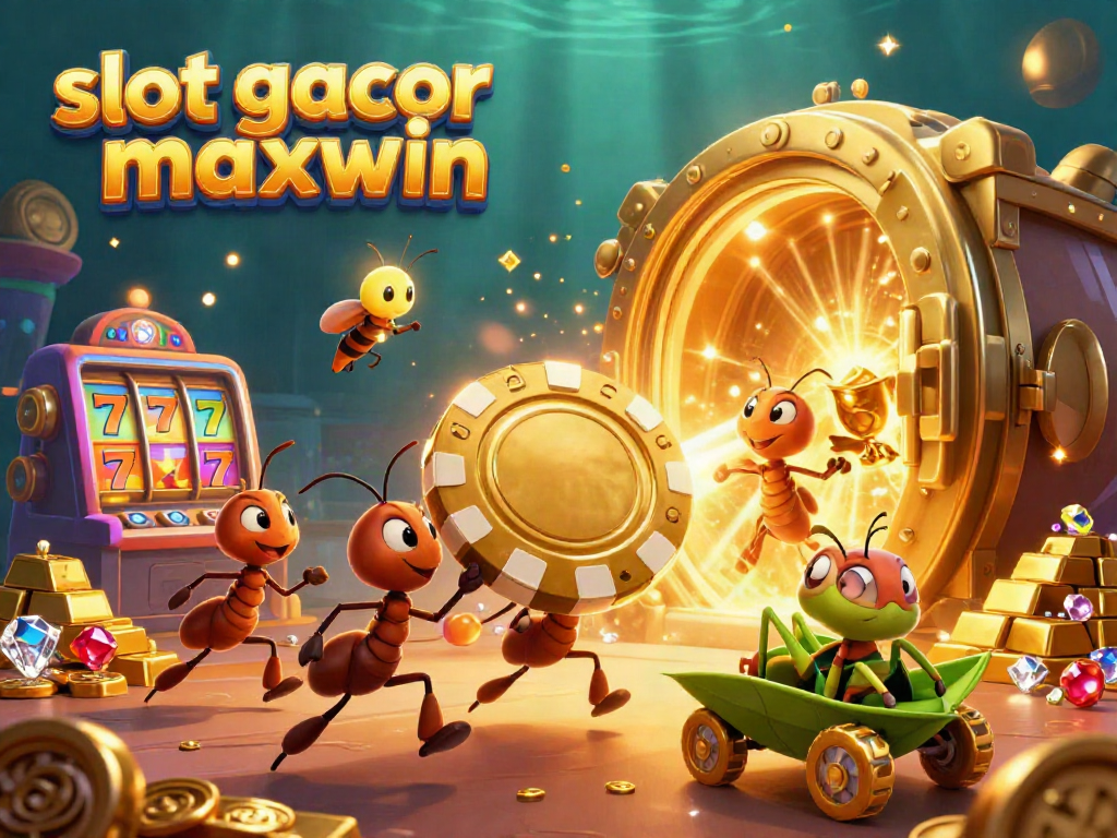 Experience thrilling gameplay with slot gacor maxwin in this vibrant casino heist scene filled with treasures.