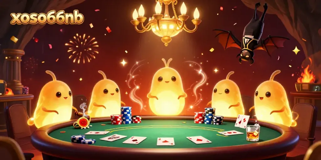 Experience the excitement of xoso66nb with glowworms lighting the casino in dramatic style.