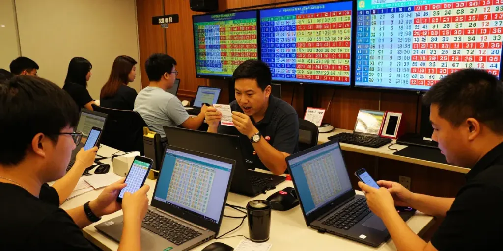 Pengguna melihat hasil Data Macau 4D di perangkat digital mereka dalam suasana yang dinamis dan penuh semangat.