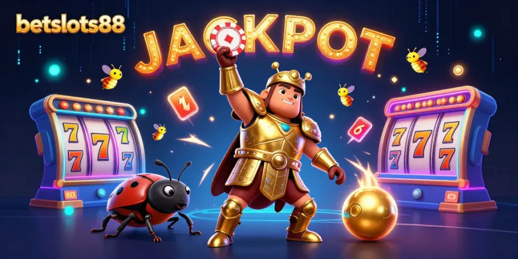 Bermain di slots88 dengan karakter unik, jackpot, dan elemen kasino yang berwarna-warni.