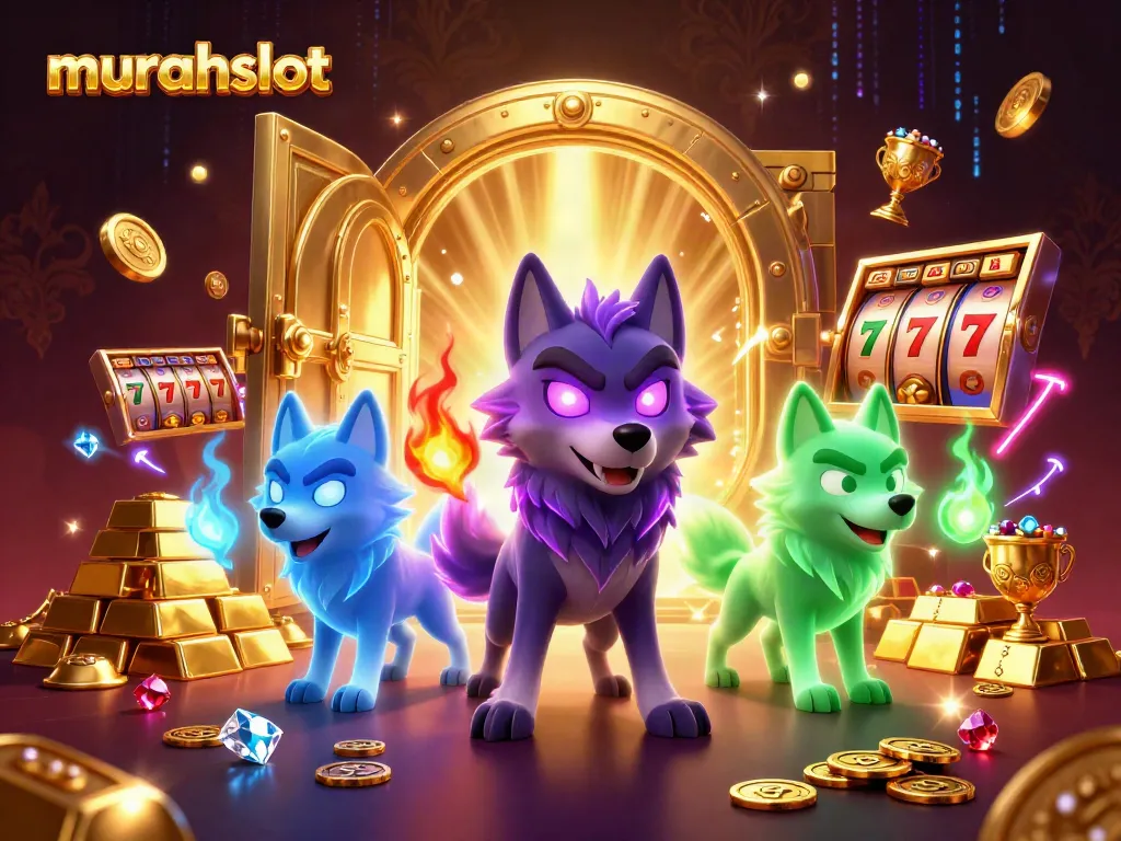 Try your luck with murahslot while enjoying a vivid 3D gaming scene filled with treasures.