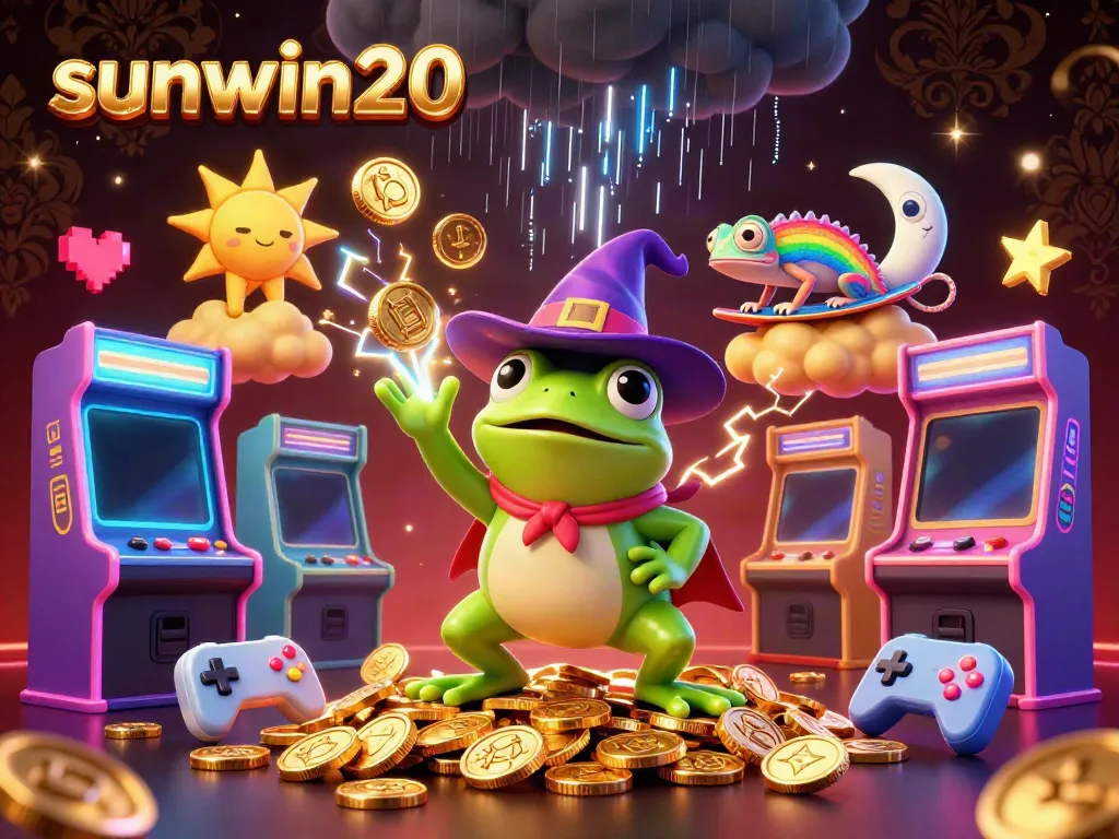 Experience the thrilling world of sunwin20 with colorful characters and casino elements creating a dynamic gaming atmosphere.