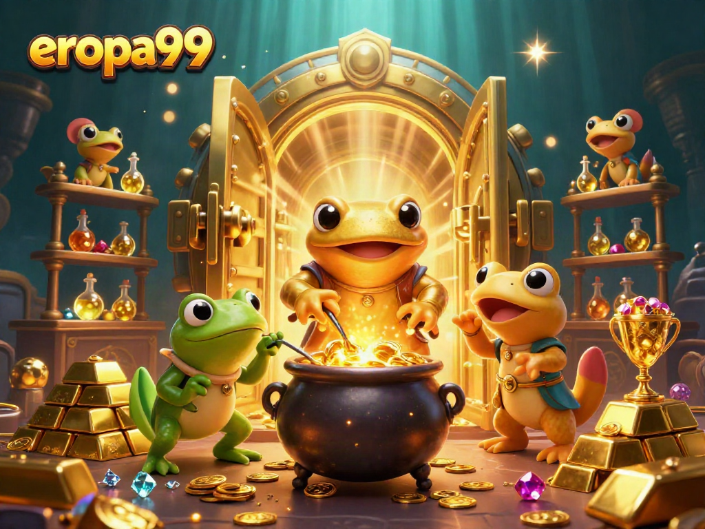 Menangkan permainan slot gacor eropa99 dengan desain menarik dan elemen emas yang berkilau.