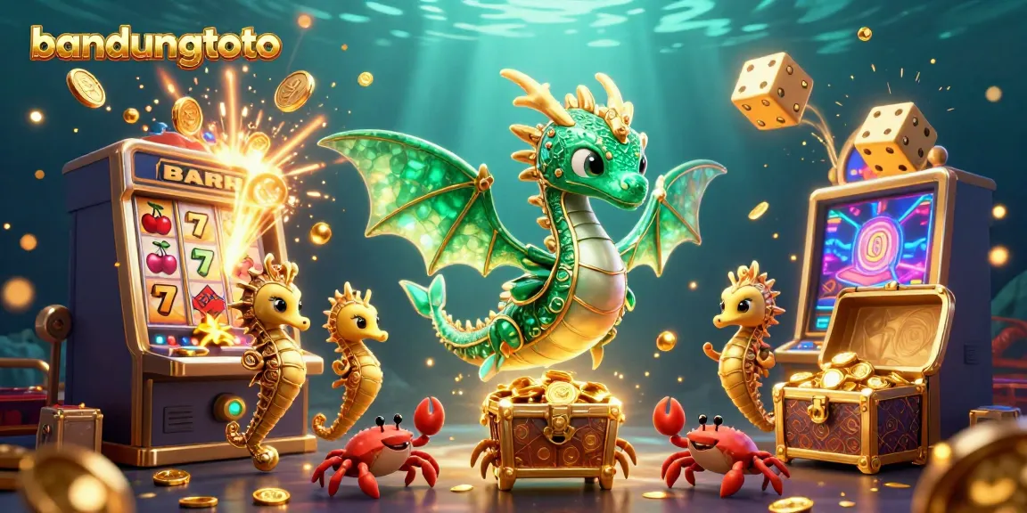 Experience jackpot thrills with bandungtoto as a sea dragon and treasures fill the scene.