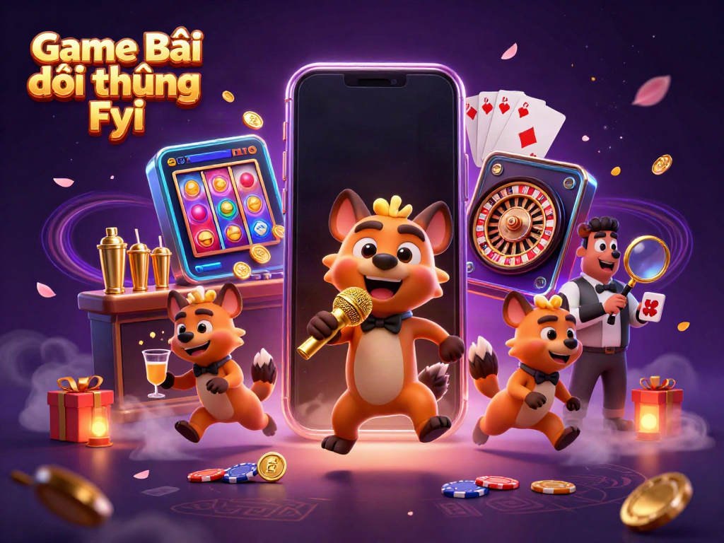 Experience the fun of Game Bài Đổi Thưởng Fyi with a vibrant casino club scene featuring hyenas.