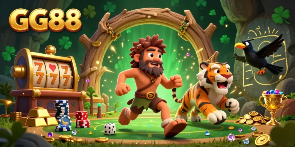 GG88 brings excitement to a prehistoric casino with captivating games, lively characters, and dazzling treasures.