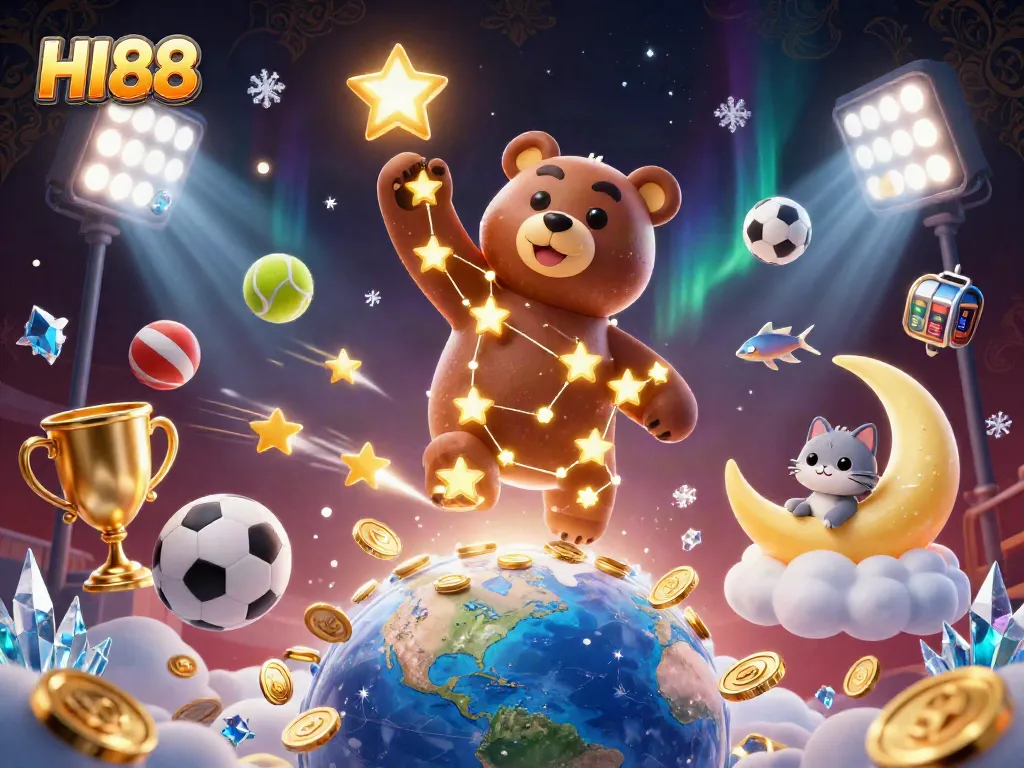 Experience thrilling gaming with HI88's dynamic casino scene featuring sports and excitement.