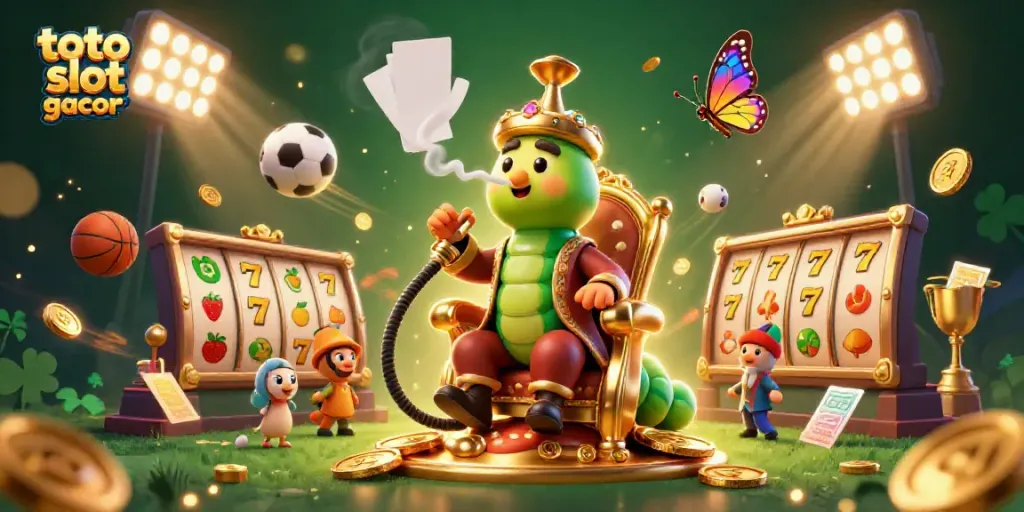 Menangkan jackpot di toto slot gacor dengan simbol buah dan 7 beruntung dalam ilustrasi 3D yang menakjubkan.