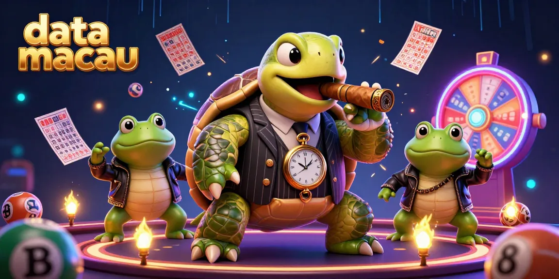 Experience the thrill of gambling with data macau illustrated through vibrant characters and colorful gaming elements.