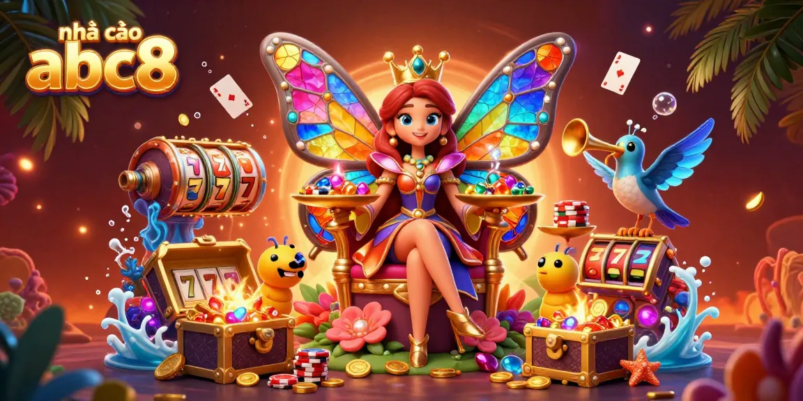 Experience thrilling gameplay at nhà cái abc8 with a captivating casino-themed 3D illustration featuring lively characters and elements.