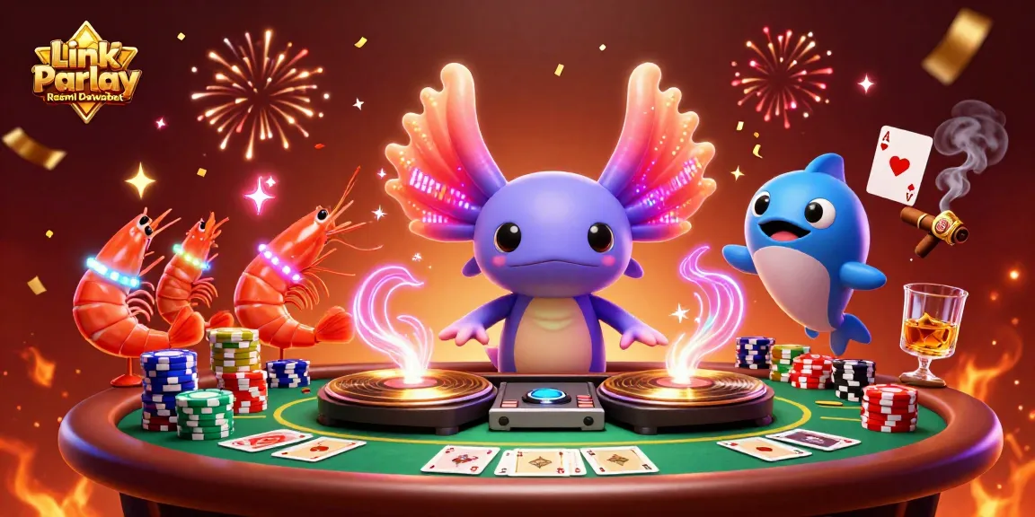 Engage with the thrilling Link Parlay Resmi Dewabet experience through a vibrant casino scene.