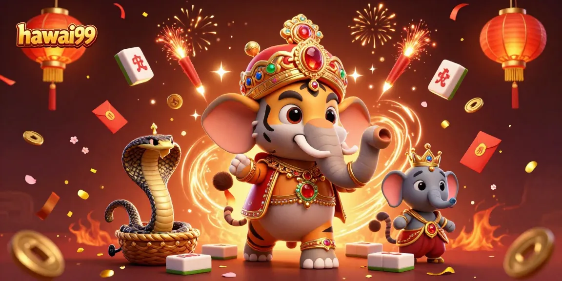 Experience the excitement of hawai99 with a vibrant casino-themed 3D illustration of rich game elements.