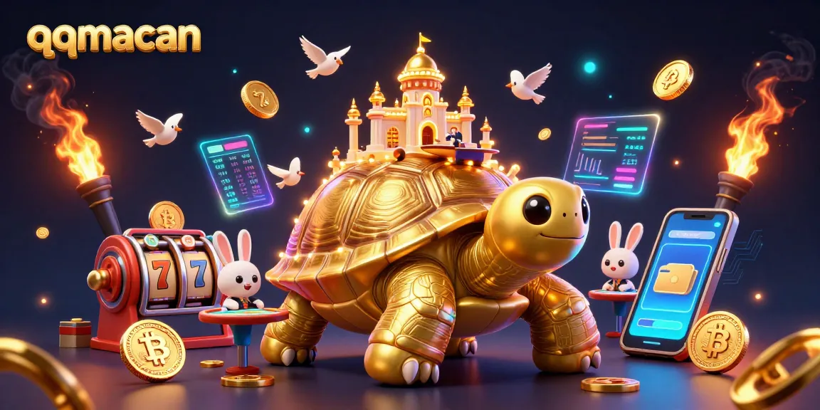 Experience thrilling fun with qqmacan at a captivating 3D casino scene filled with riches and excitement.