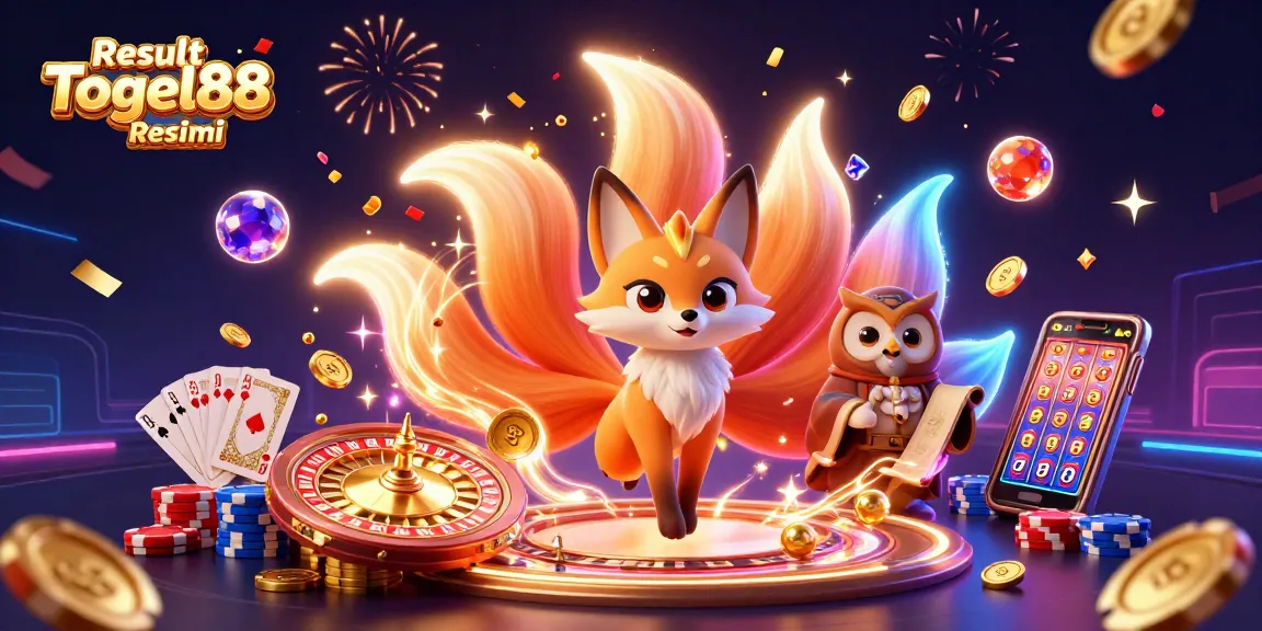 Experience the excitement of Result Togel88 Resmi with this immersive 3D casino illustration showcasing vibrant characters and dynamic gaming elements.