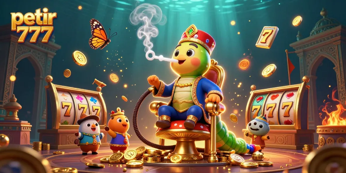 Experience the thrill of petir 777 with vibrant slot reels, bold poker symbols, and engaging gaming atmosphere.