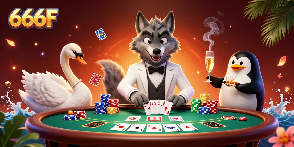 Experience the thrill of winning with 666F in this engaging casino scene featuring charismatic characters.