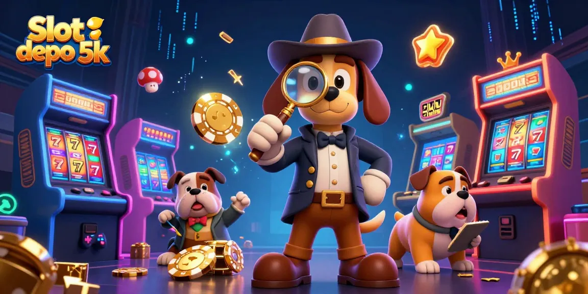 Experience the thrill of Slot depo 5k with our colorful 3D casino adventure illustration!