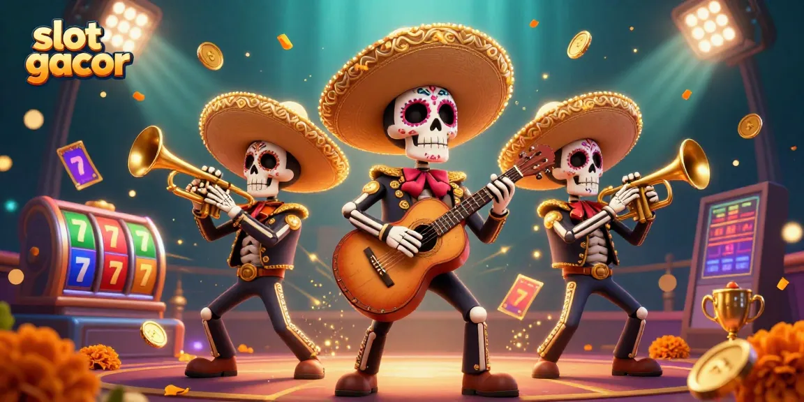 Slot gacor: nikmati sensasi jackpot dengan ilustrasi band mariachi yang berwarna-warni.