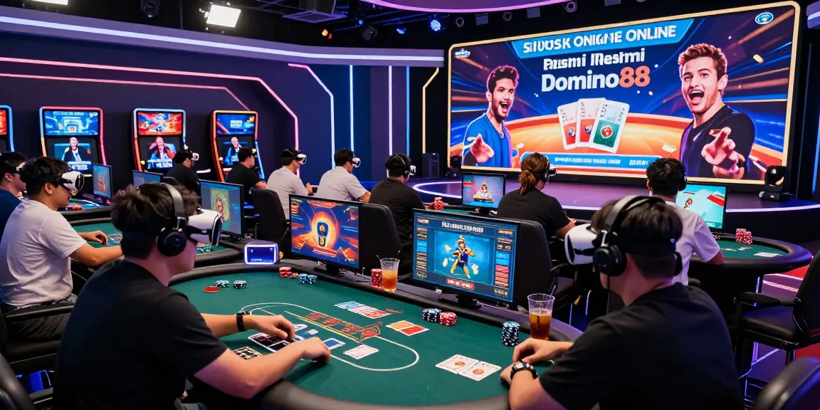 Situs Poker Online Resmi Domino88 with players enjoying an immersive online poker tournament.
