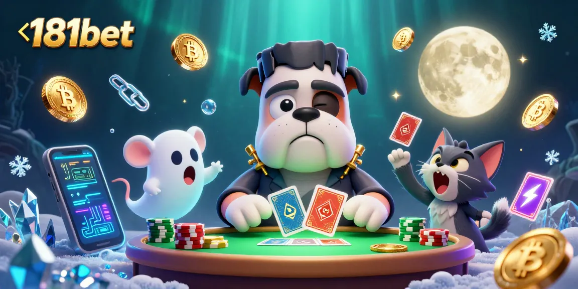 Join the action at 181bet with vibrant characters and crypto-themed casino elements.