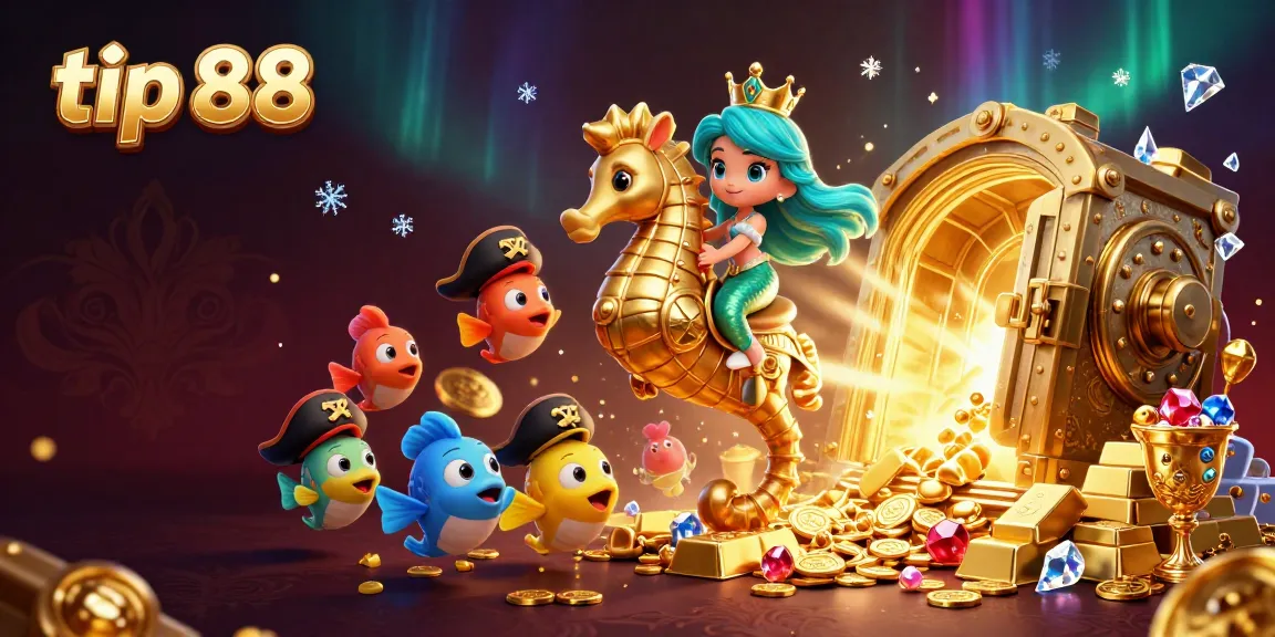 Engage with tip 88's vibrant casino universe, featuring a mermaid princess and treasures.
