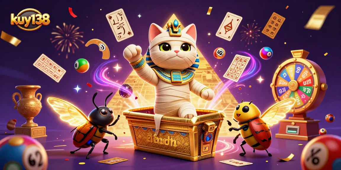 Munculkan momen menang di kuy138 dengan mumi kucing Mesir yang dramatis di kasino piramida, bola lotere berwarna-warni dan lebih banyak lagi!