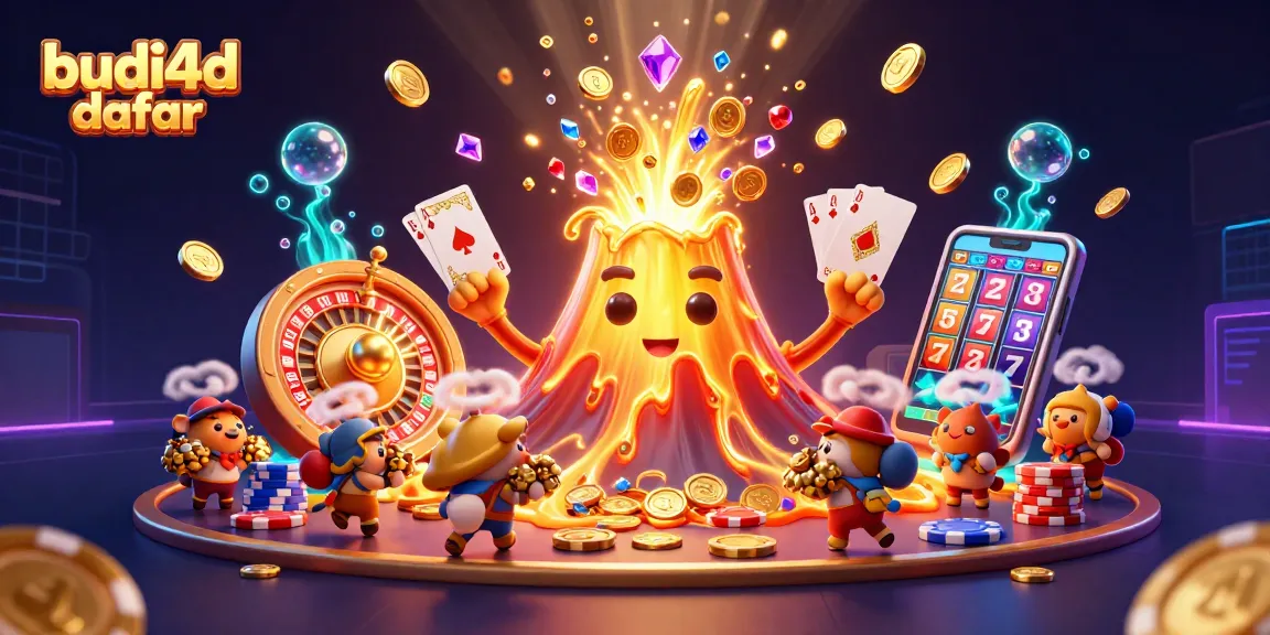 Engage with budi4d daftar through an epic casino-themed 3D scene packed with treasures and vibrant gaming elements.