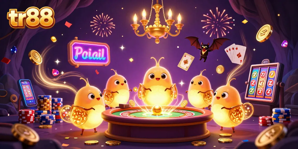 Join the fun at tr88 with enchanting glowworms lighting up a vibrant cave casino experience.