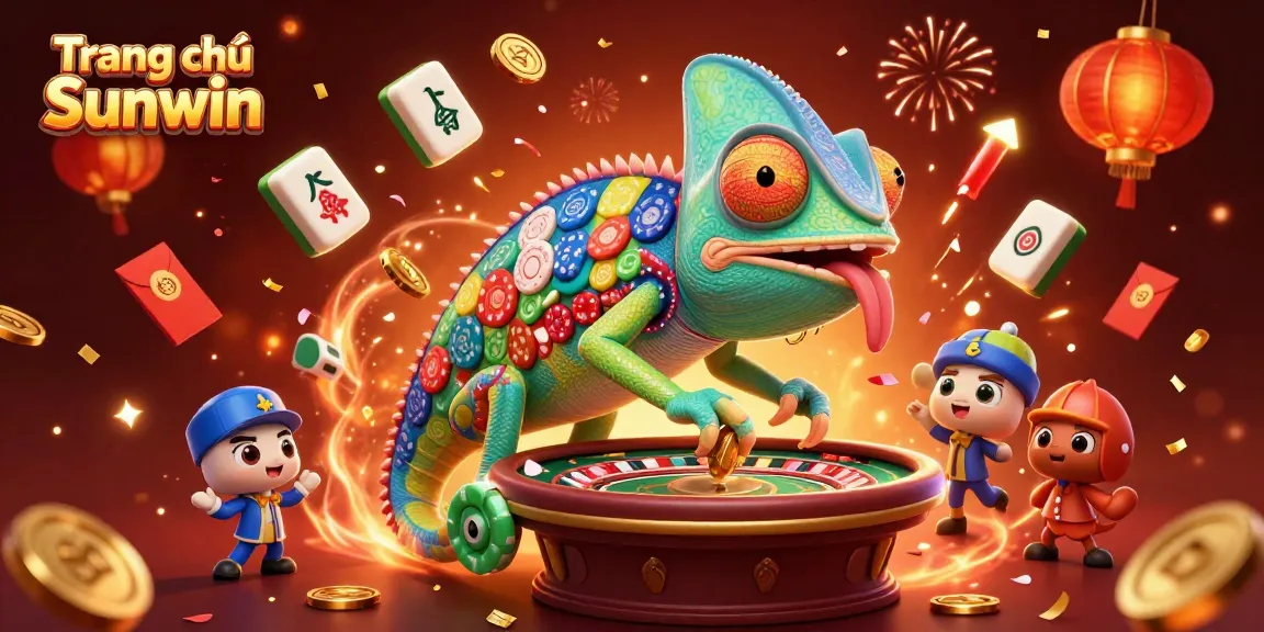 Experience vibrant gaming excitement at Trang chủ Sunwin with a dynamic chameleon casino owner in action.