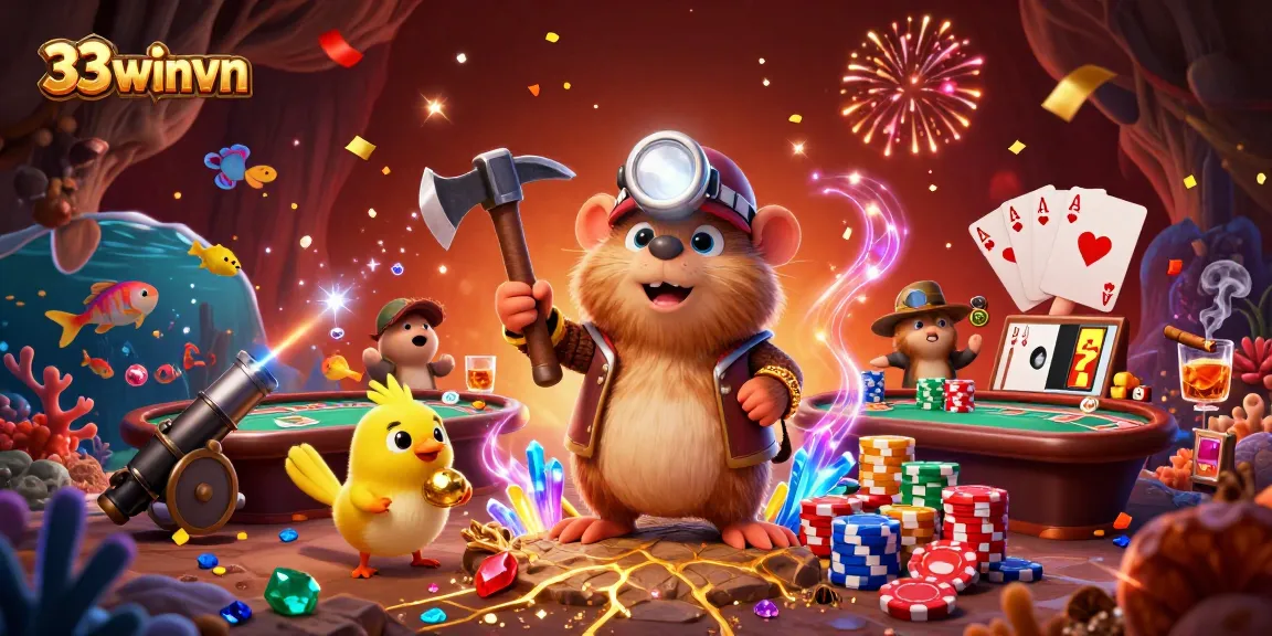 Immerse in thrilling underwater adventures with 33winvn as you engage with vibrant fishing games and poker action.