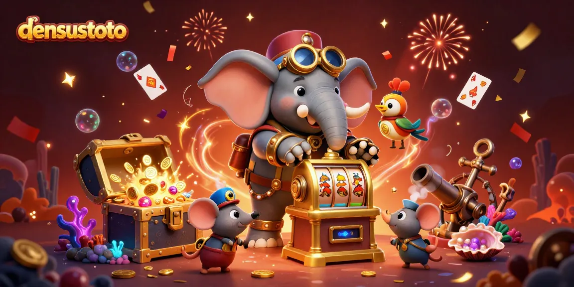 Menangkan jackpot di Densustoto dengan mesin slot emas yang menggemparkan dan karakter 3D steampunk.