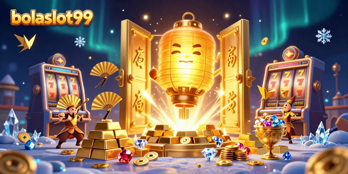 Bolaslot99 showcases a vibrant casino scene with animated characters and dynamic slot symbols.