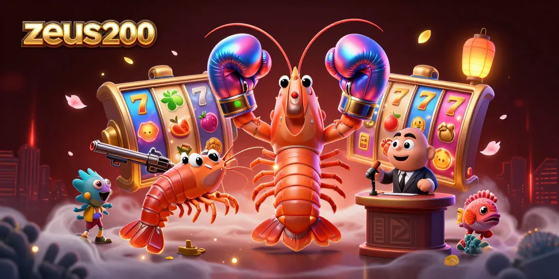 Visualze zeus200 saat bermain slot dengan karakter udang mantis beraksi dan elemen kasino menarik.