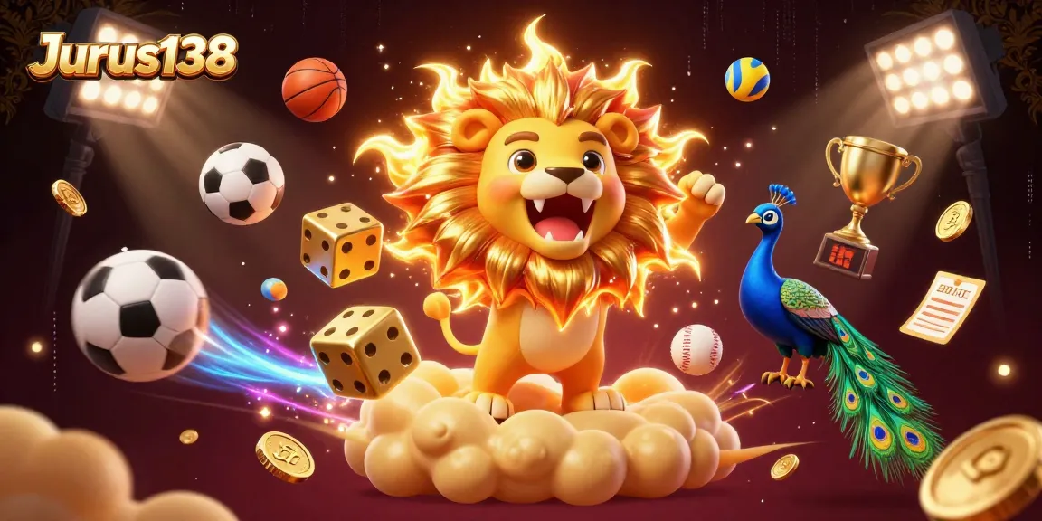 Experience thrilling gameplay at Jurus138 with a dynamic casino scene featuring vibrant characters and game elements.