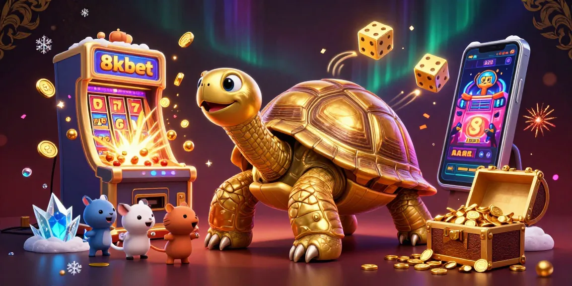 Experience exciting wins with 8xbet's vibrant casino illustration featuring lively characters.
