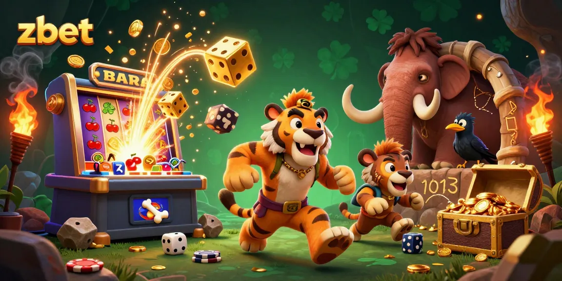 Experience thrilling gameplay at zbet with an exciting prehistoric casino scene alive with action.