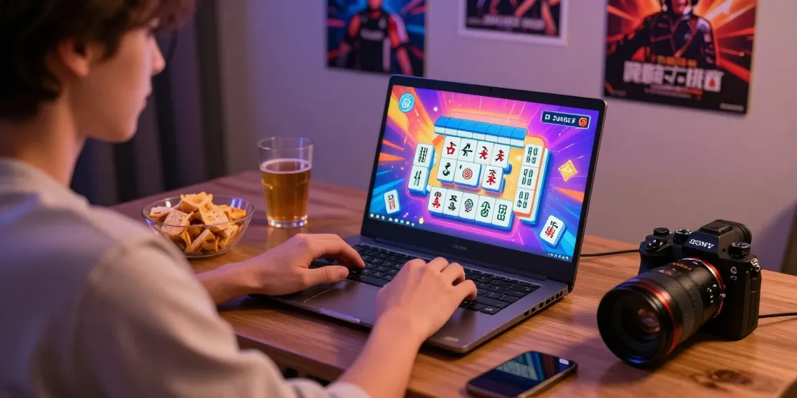 Cika4D provides a vibrant gaming experience with a user playing Mahjong online, showcasing a cozy environment and engaging visuals.